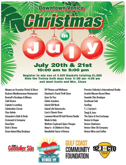 2018 Christmas in July Venice Florida